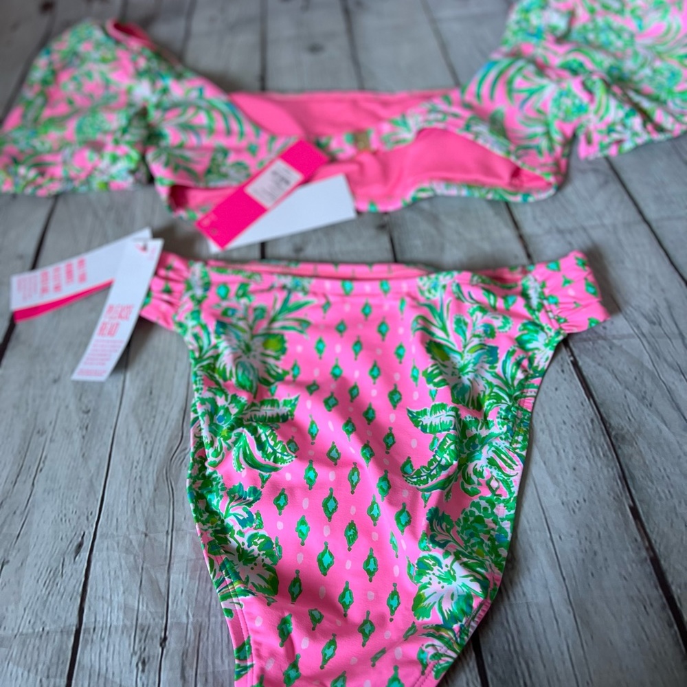 Lilly Pulitzer Puff Sleeve / high waist  Bikini 2 pc Set - Picture 11 of 12